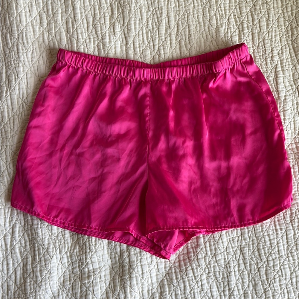 Hot Pink Satin Shorts
